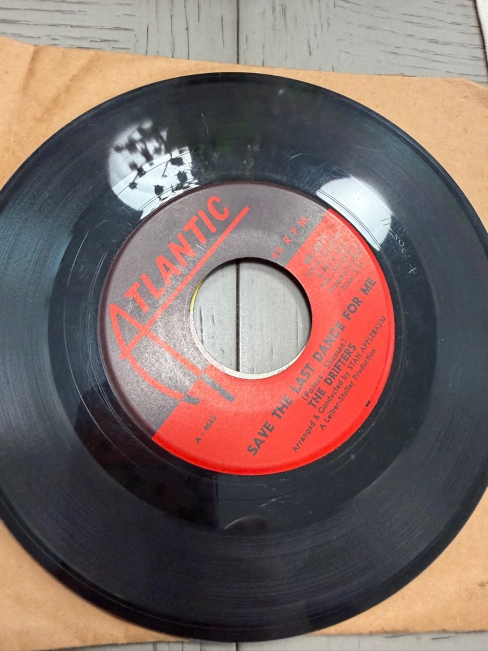 The Drifters 45 RPM Vinyl Record - Save The Last Dance For Me